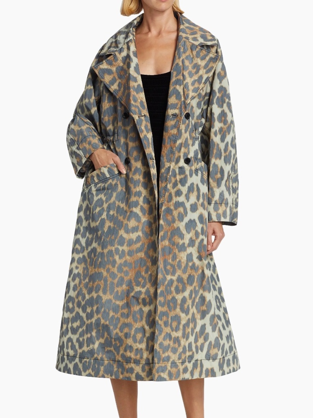 Ganni Leopard Shell Coat